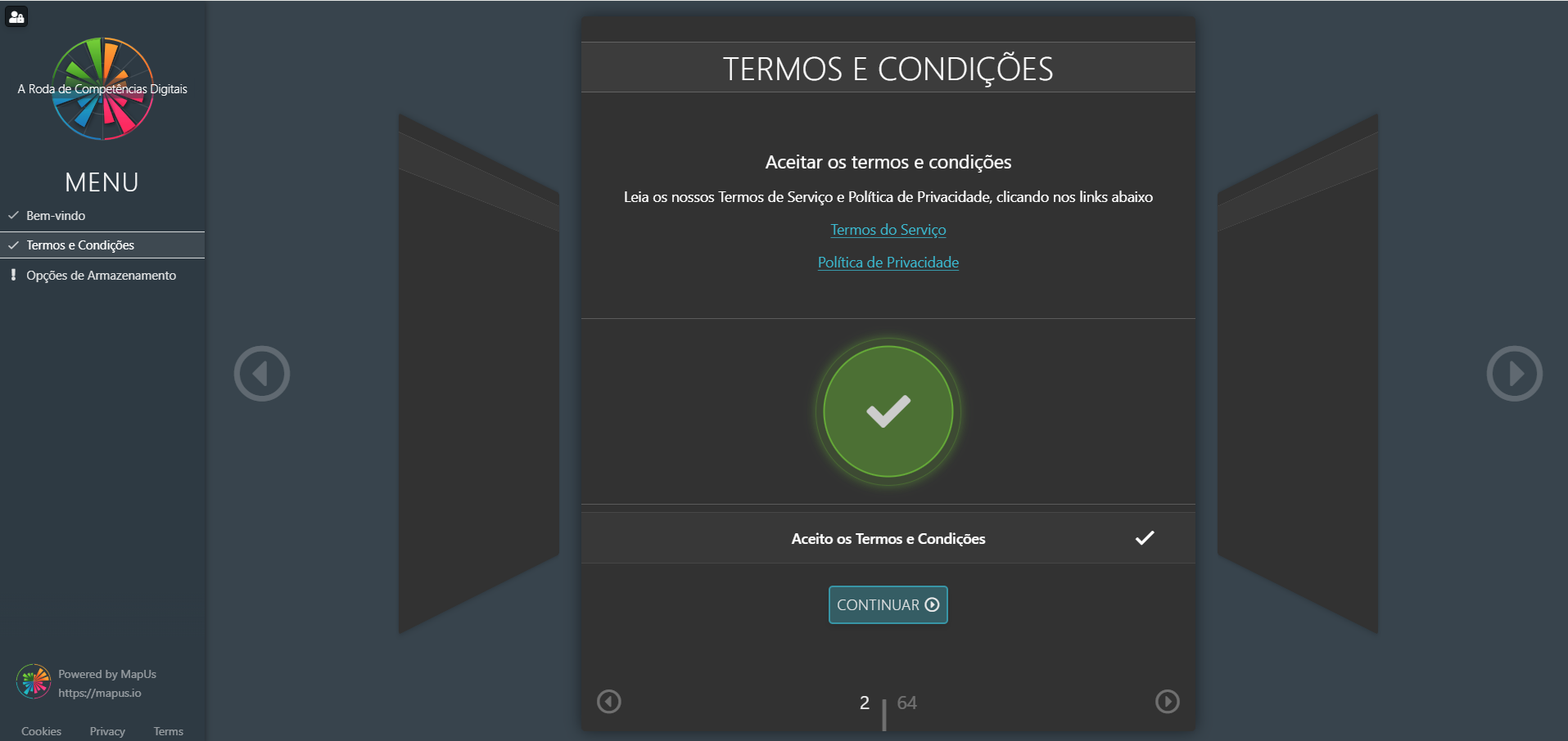 Termos e condiçoes.
